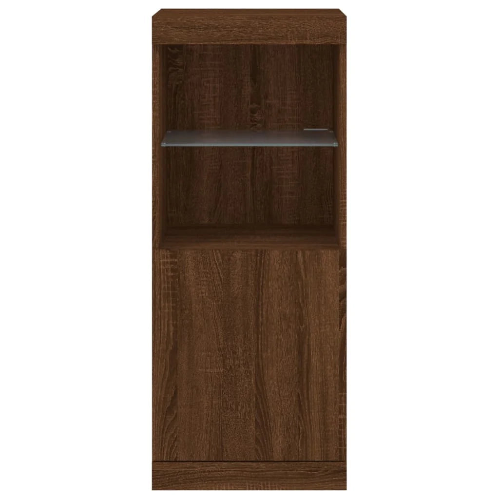 Buffet credenza cassettiera armadio mobile contenitore organizer per cucina soggiorno salotto con luci LED 41 x 37 x 100 cm marrone 02_0029920