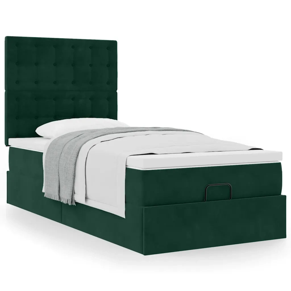 Struttura Letto Pouf con Materassi 90x200 cm in Velluto