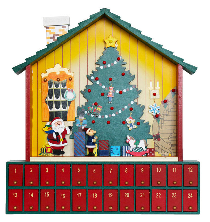 Calendario dell'Avvento 41x7x39 cm in Legno