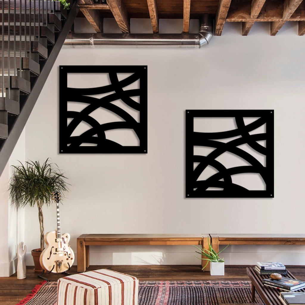CONCENTRIC - Pannello in PVC traforato - Parasole Misura: 73x73 cm, Colore: nero
