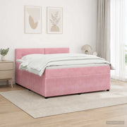 Letto box spring con materasso Rosa 180 x 200 cm Velluto 3451732