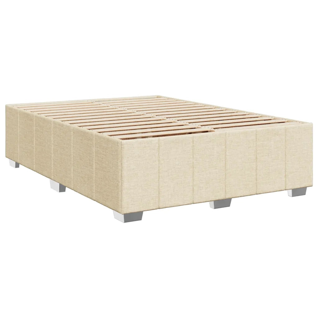 Giroletto a Molle con Materasso Crema 140x19 cm in Tessuto 3285475