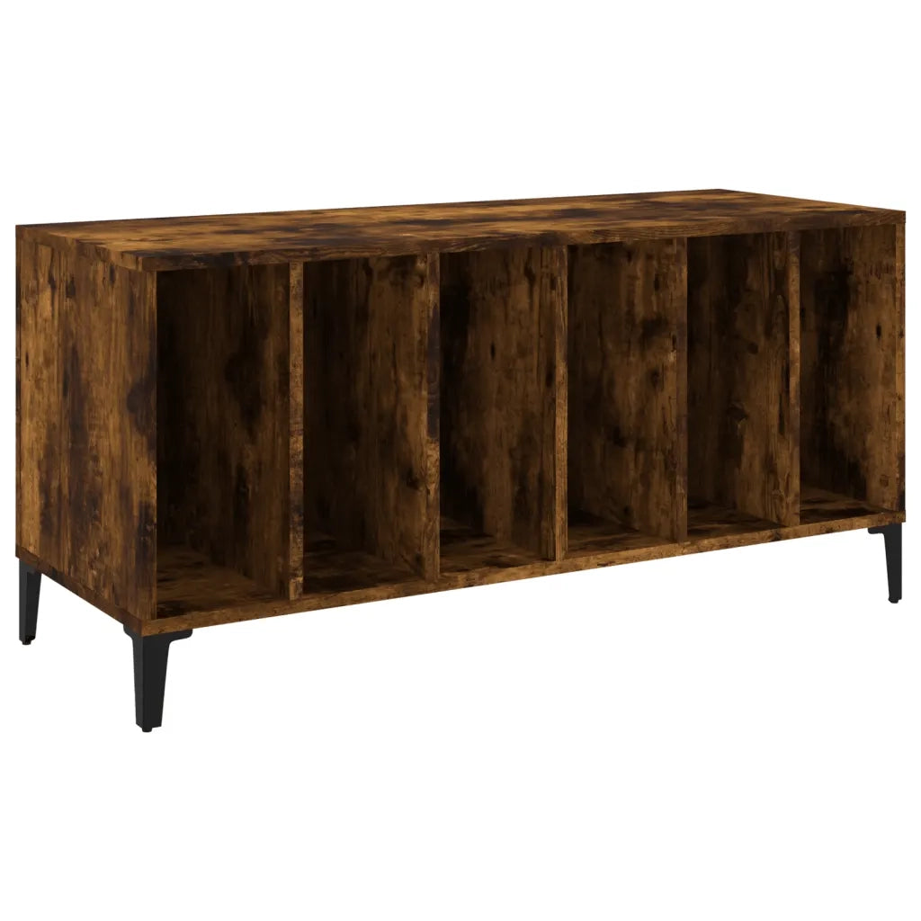 Mobile Porta Dischi Rovere Fumo 100x38x48 cm Legno Multistrato 831986