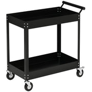 Carrello per attrezzi 2 piani con ruote ¨C zephmum ¨C 84,5x38x84 cm nero