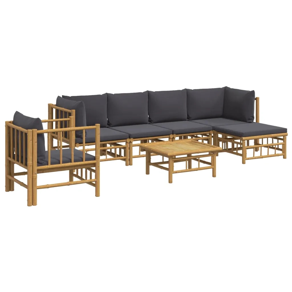Set Salotto da Giardino 7pz con Cuscini Grigio Scuro BambÃ¹cod mxl 101121