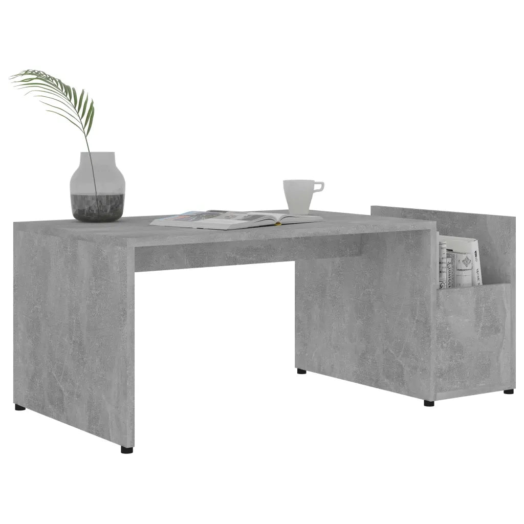 Tavolino da salotto | Tavolino da caff¨¨ | Tavolino da Soggiorno Grigio Cemento 90x45x35cm Legno Multistrato