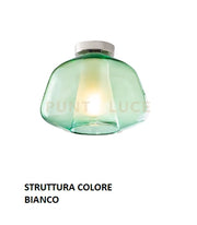 PLAFONIERA BIANCO VETRO ALPHA VERDE 1176BI-PL1 ALPHA-VE