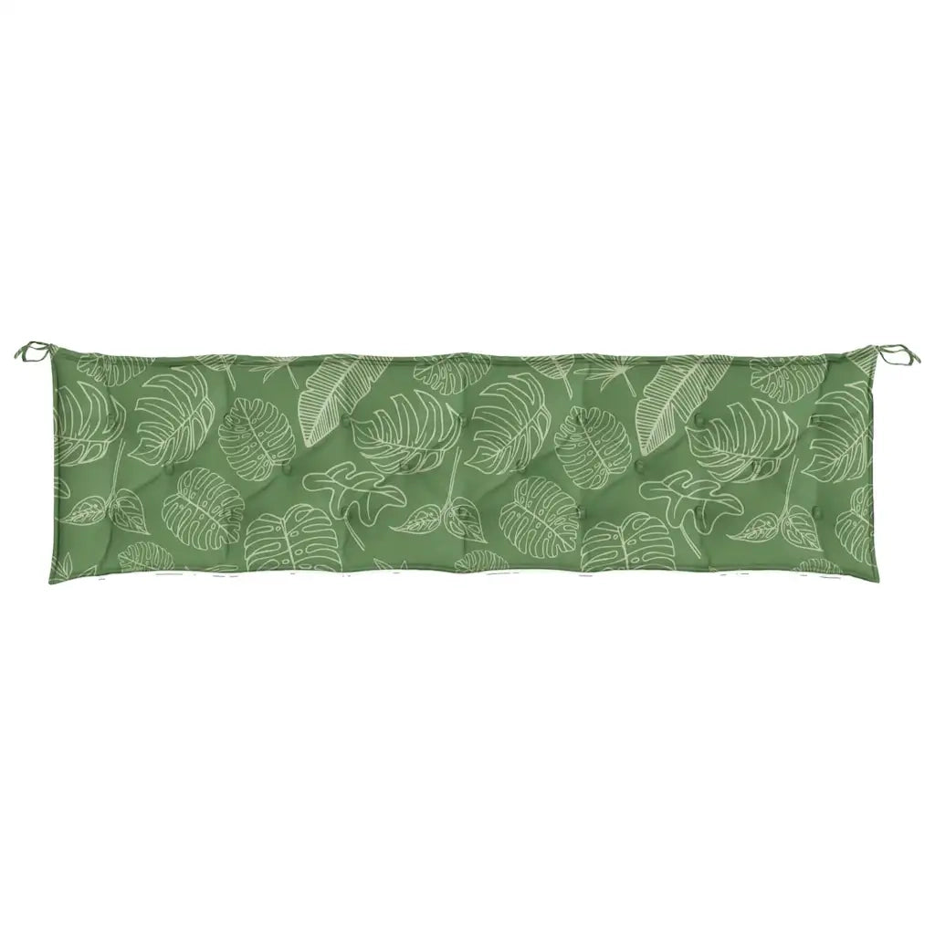 Cuscini Panca Giardino 2 pz-Set di 2 Cuscini per panchina da esterno Motivo a Foglie 200x50x7 cm Tessuto