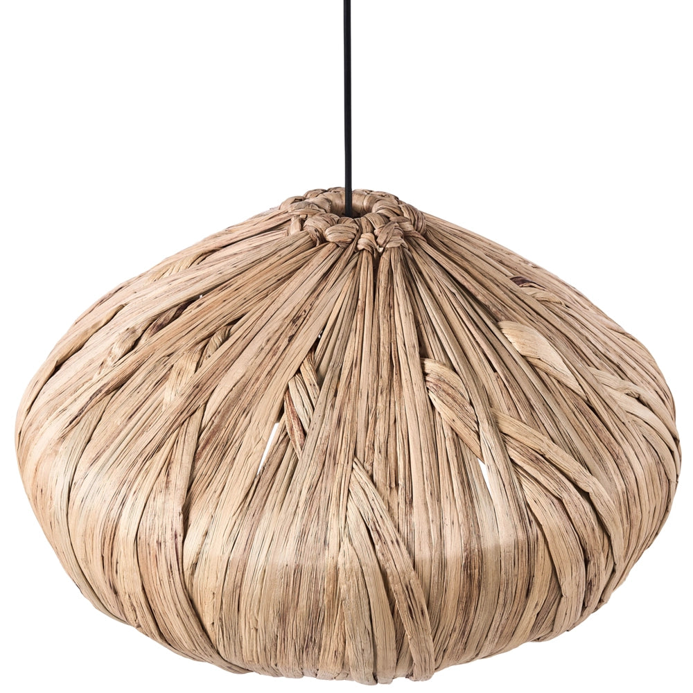 Lampada a sospensione in giacinto d'acqua naturale intrecciato in stile boho fatto a mano Illuminazione del soggiorno e della sala da pranzo