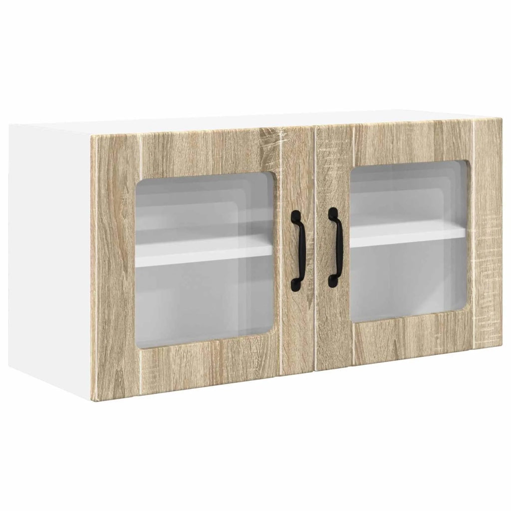 Pensile da cucina | Mobile in vetro da parete PORTO Rovere Sonoma 80 x 31 x 40 cm