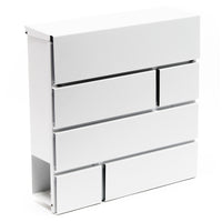 Cassetta postale V14 con vano portagiornale, verniciata a polvere, bianca