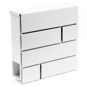 Cassetta postale V14 con vano portagiornale, verniciata a polvere, bianca