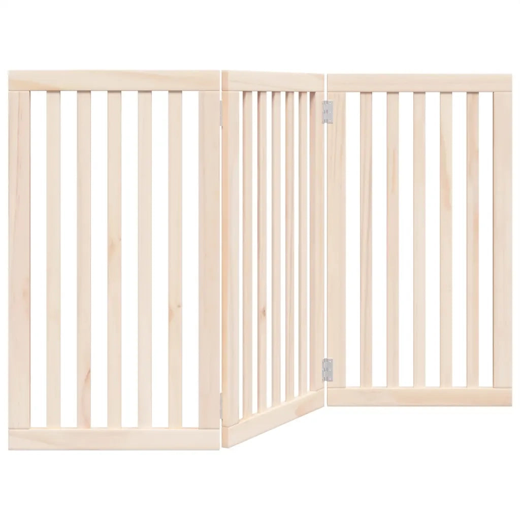 vidaXL Cancello per Cani Pieghevole 3 Pannelli 150 cm Legno di Pioppo