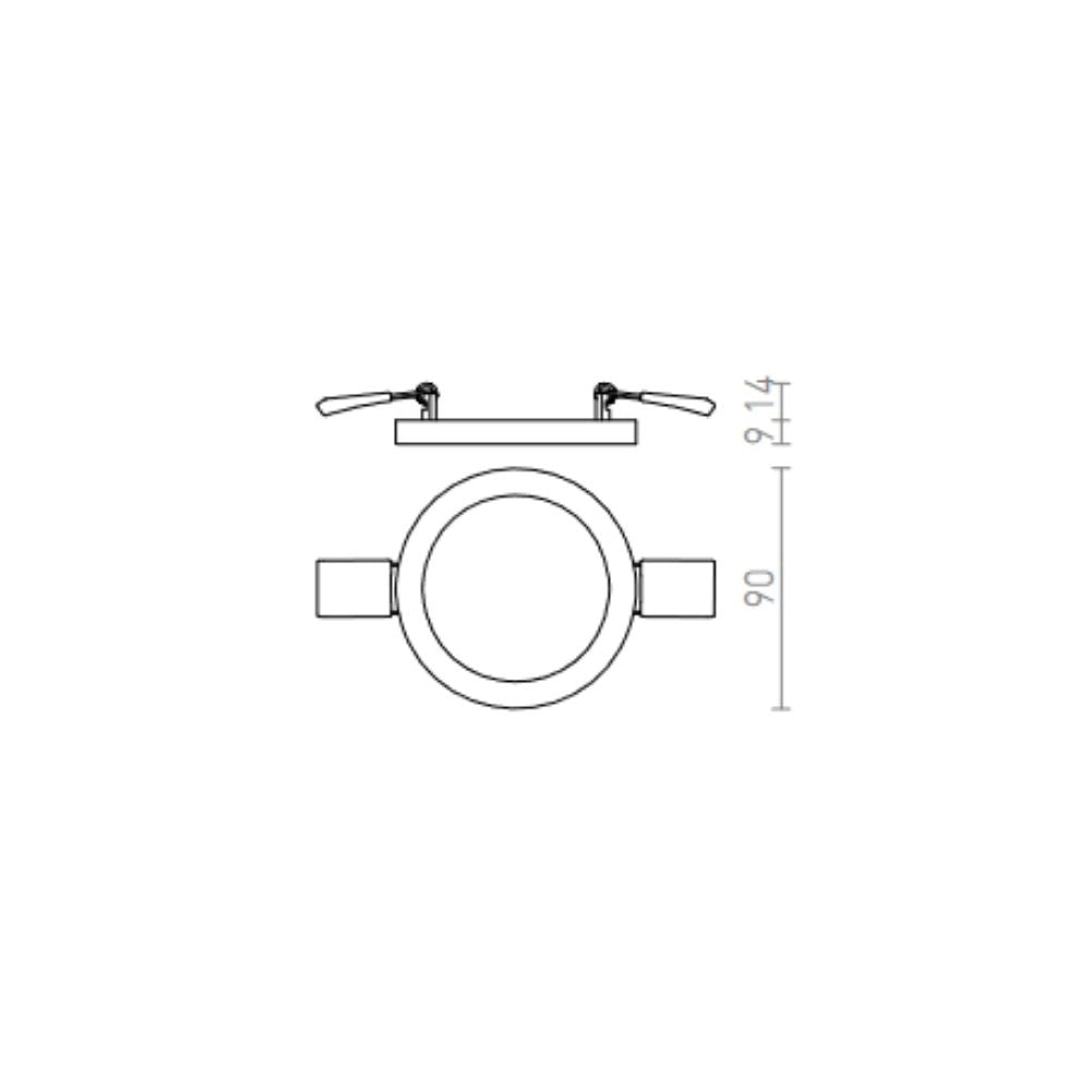 Plafoniera HUE R 9 da incasso bianco 230V LED 6W 3000K