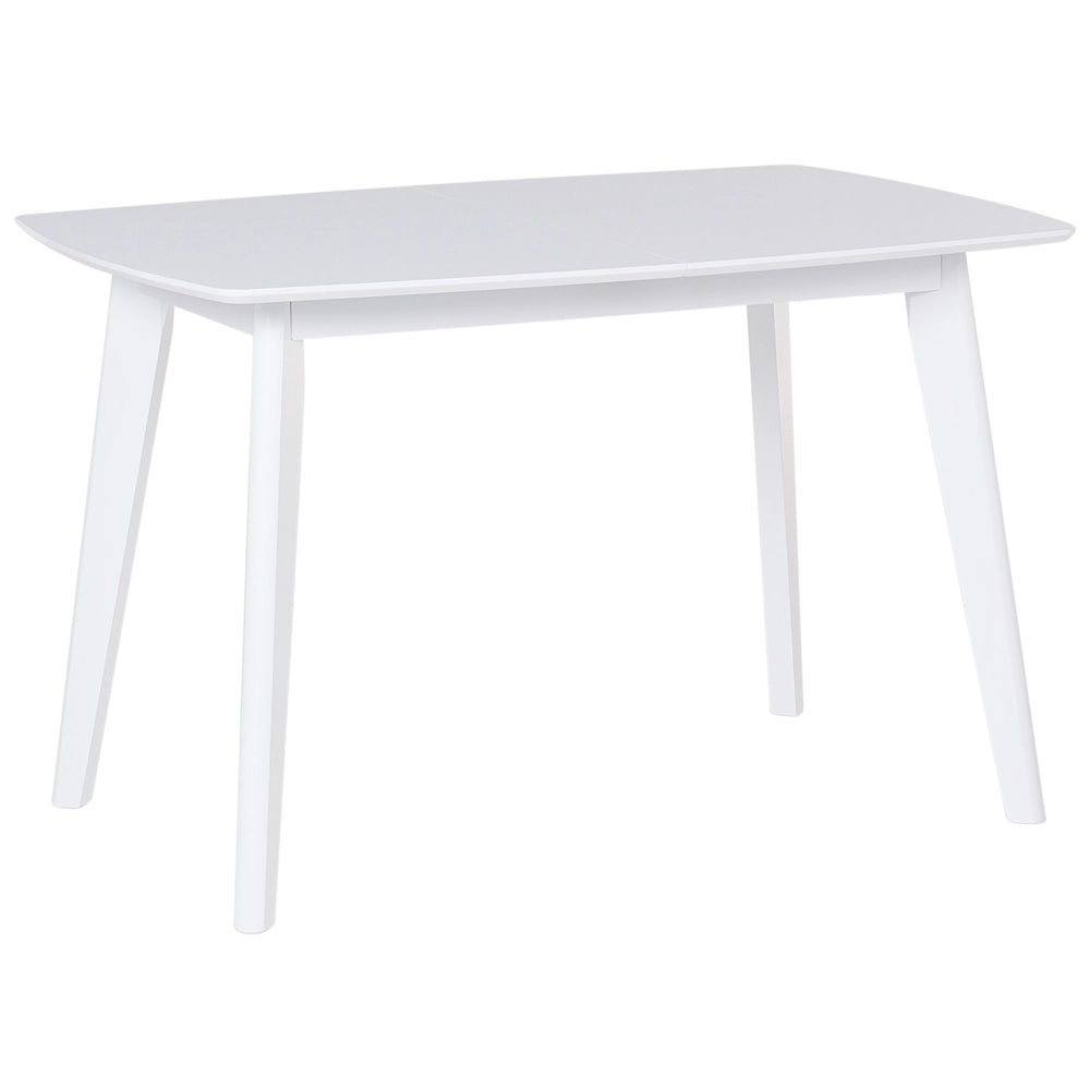 Tavolo da pranzo con gambe in legno bianco 120 - 160 x 80 cm in stile scandinavo rettangolare