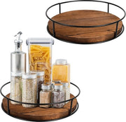 Piatto di rotazione, organizzatore per cucina, 2 pezzi, per frigorifero, cucina, tavolo di lavoro antiscivolo, organizzatore per cucina