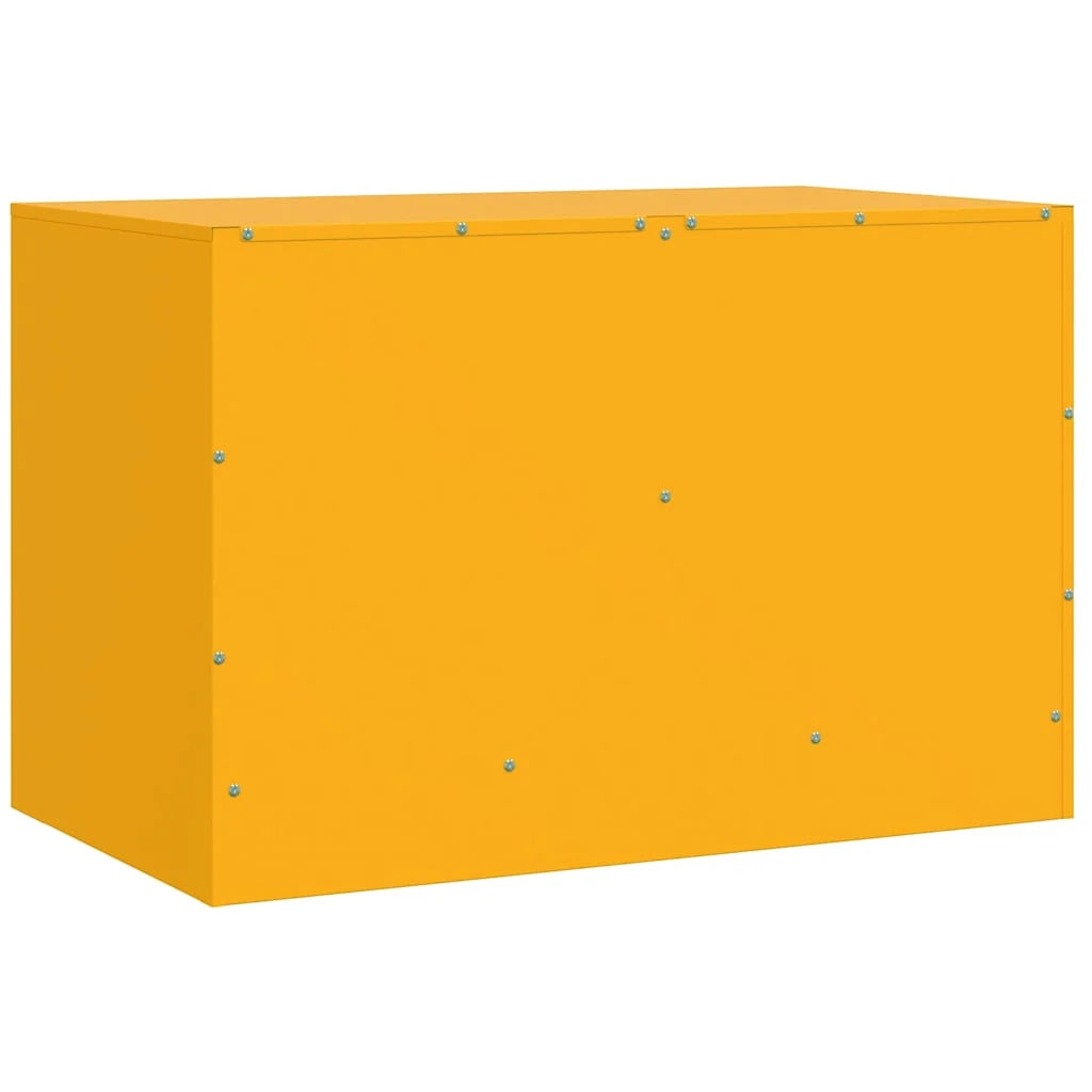 Mobile TV multimediale scaffale TV credenza mobile TV sala da pranzo soggiorno camera da letto 2 pezzi giallo senape 67 x 39 x 44 cm acciaio giallo 02_0028630
