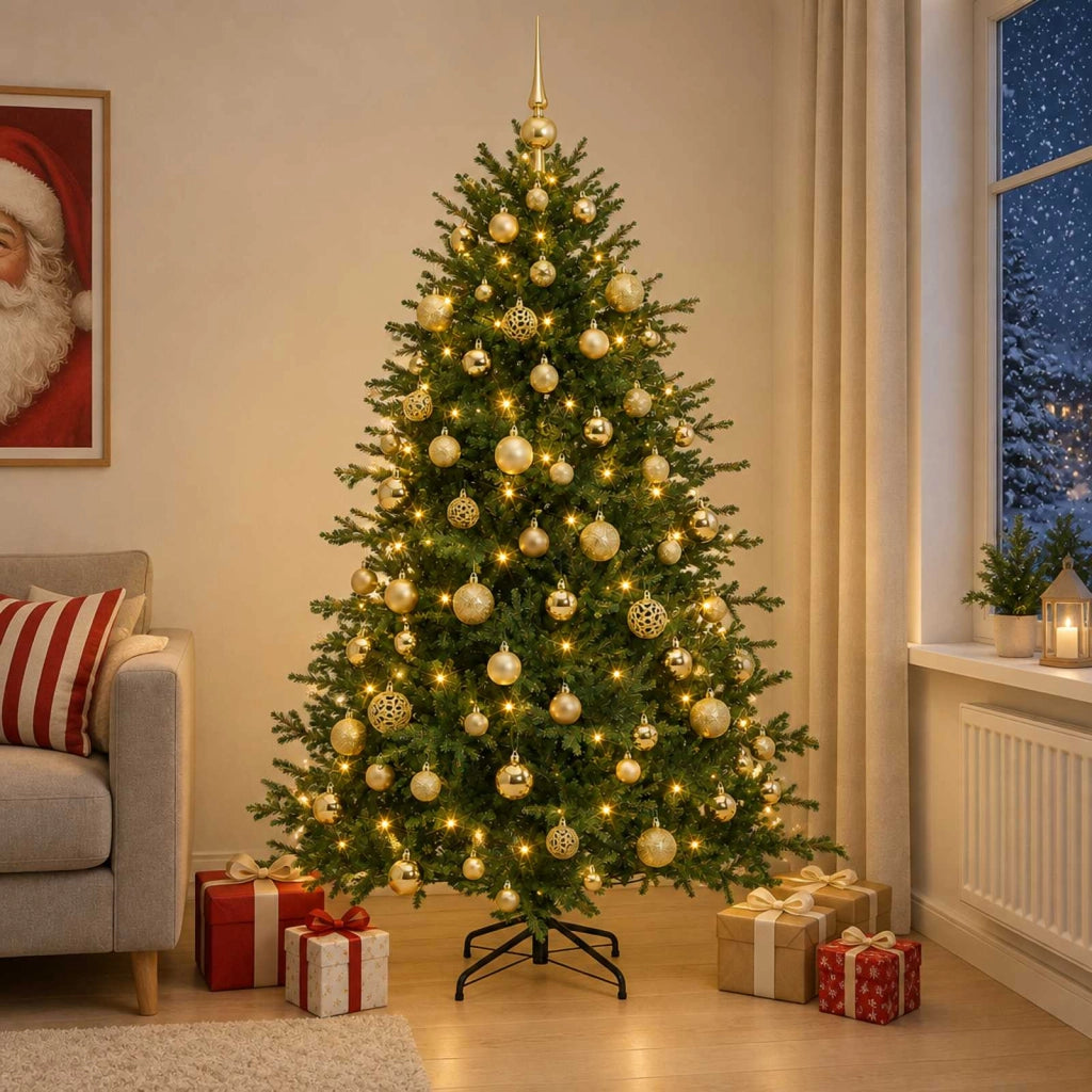 Albero di Natale artificiale con palline 180 cm 300 LED 3466557