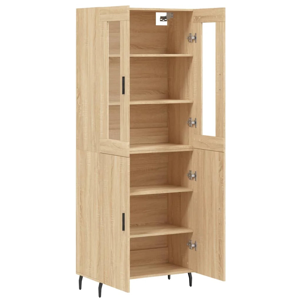 Buffet credenza cassettiera armadio mobile contenitore organizer cucina soggiorno salotto rovere Sonoma alto 69,5 x 34 x 180 cm legno ingegnerizzato marrone 02_0034115