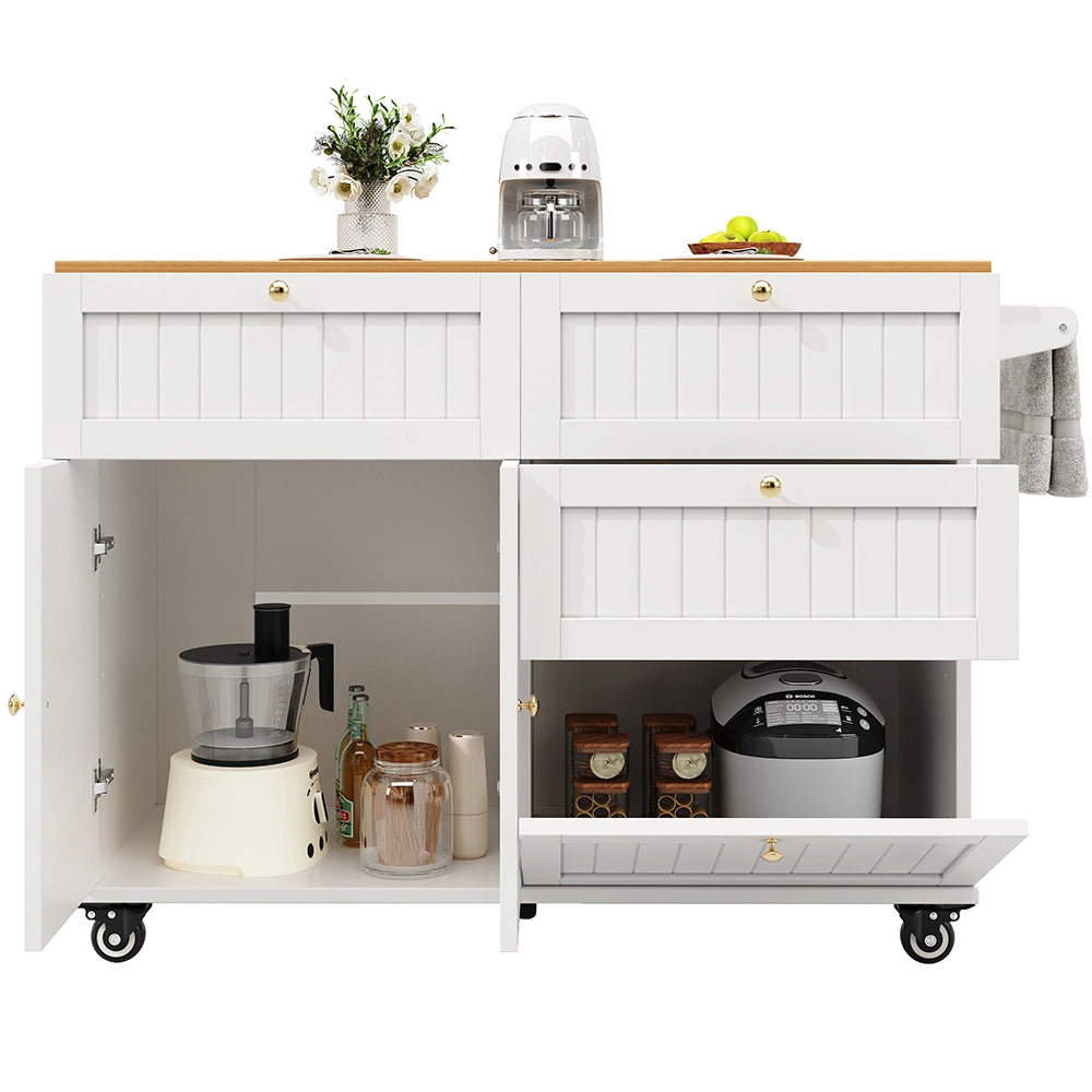 Isola cucina - Xylo - tavolo estensibile grano legno bianco