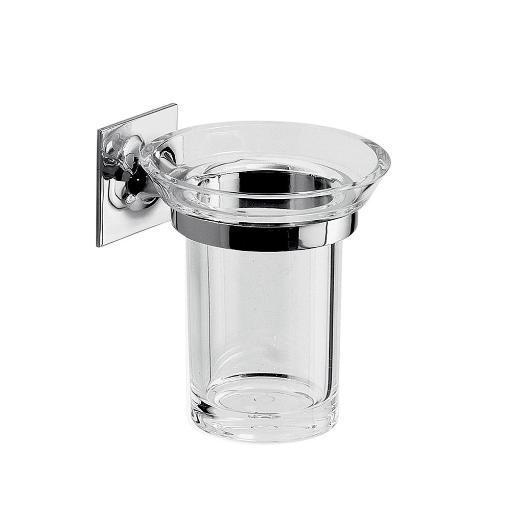 Portaspazzolini da muro in ottone e Cromall WZ10 Gedy serie WIZARD Cromato