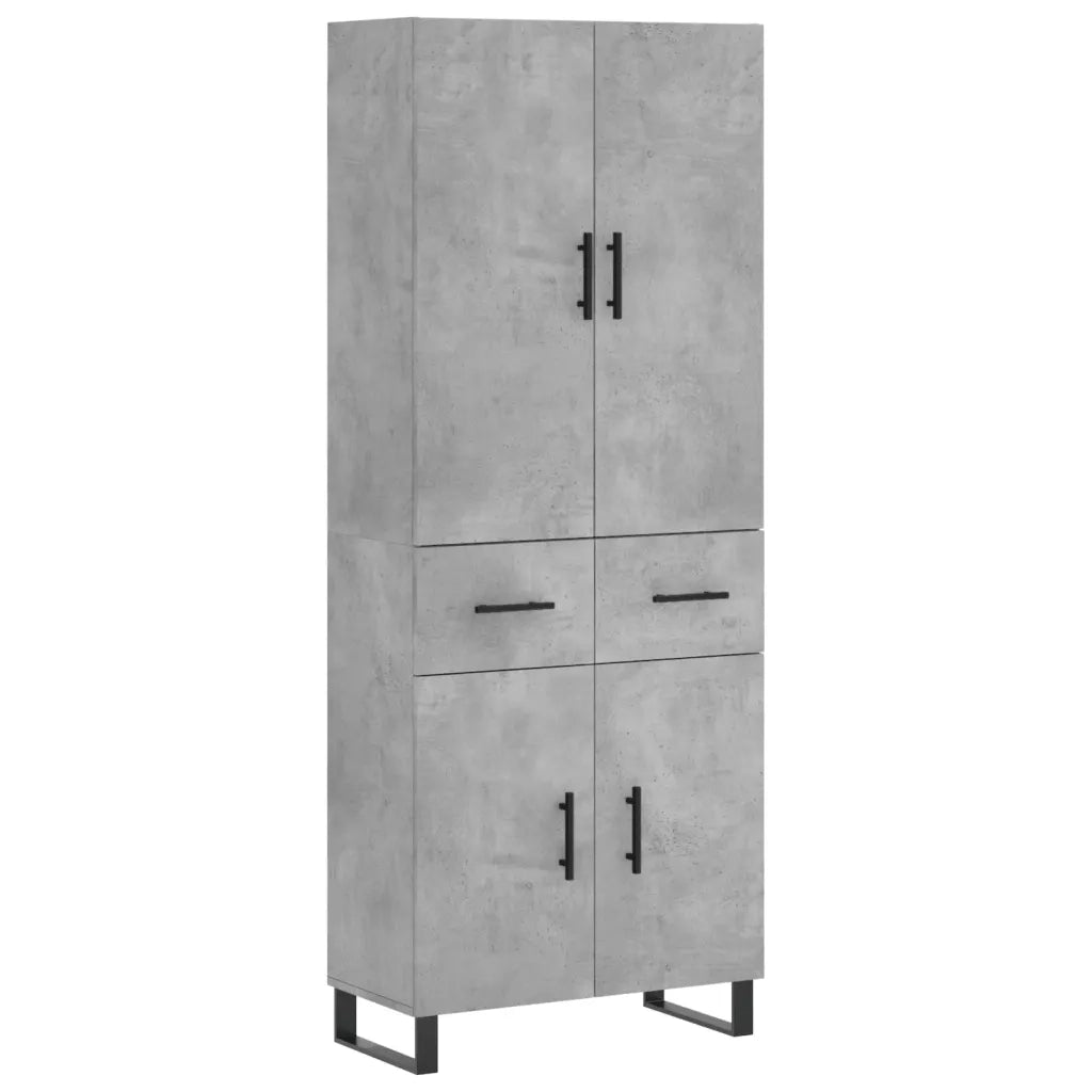 Credenza-Buffet-Armadio da cucina Grigio Cemento 69,5x34x180 cm in Legno Multistrato 737893