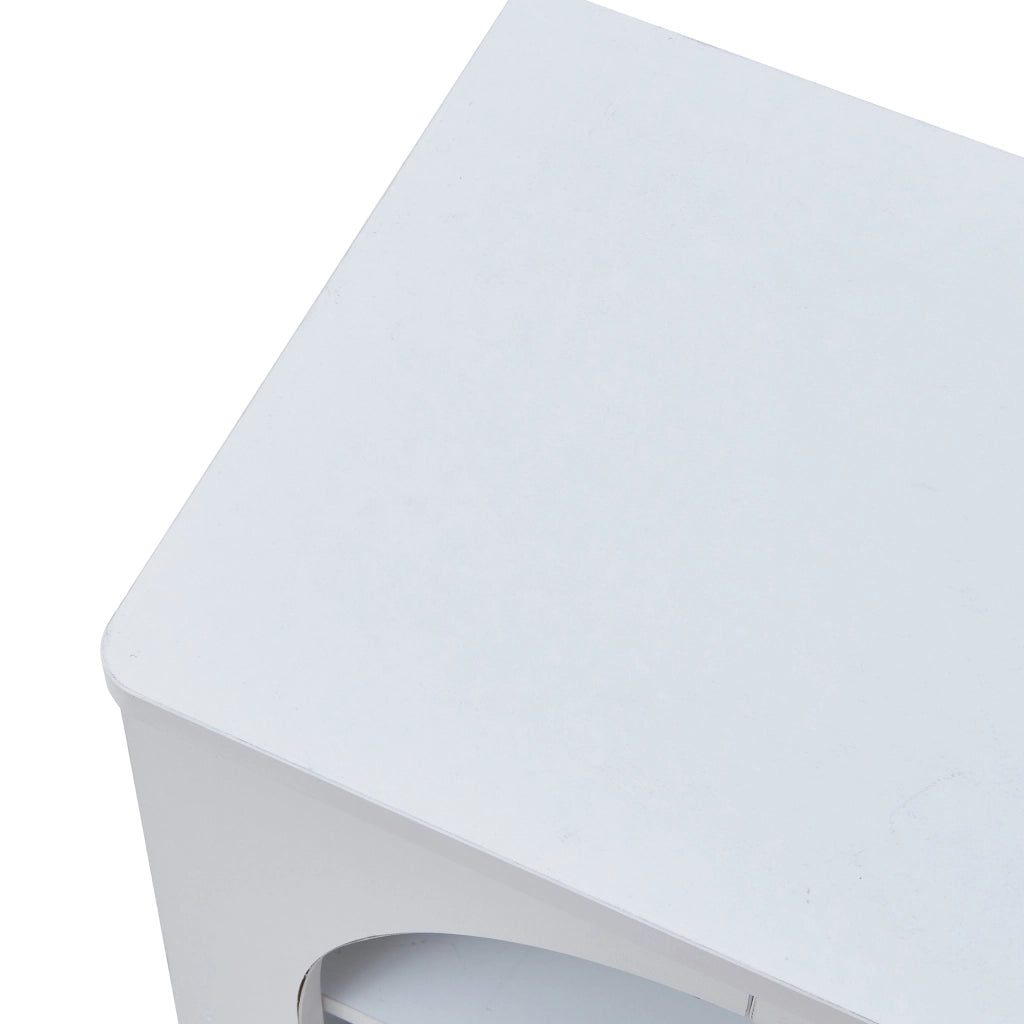 Comodino Trorhun con Ripiano e 2 Vani 48 x 40 x 30 cm - Bianco [en.casa]