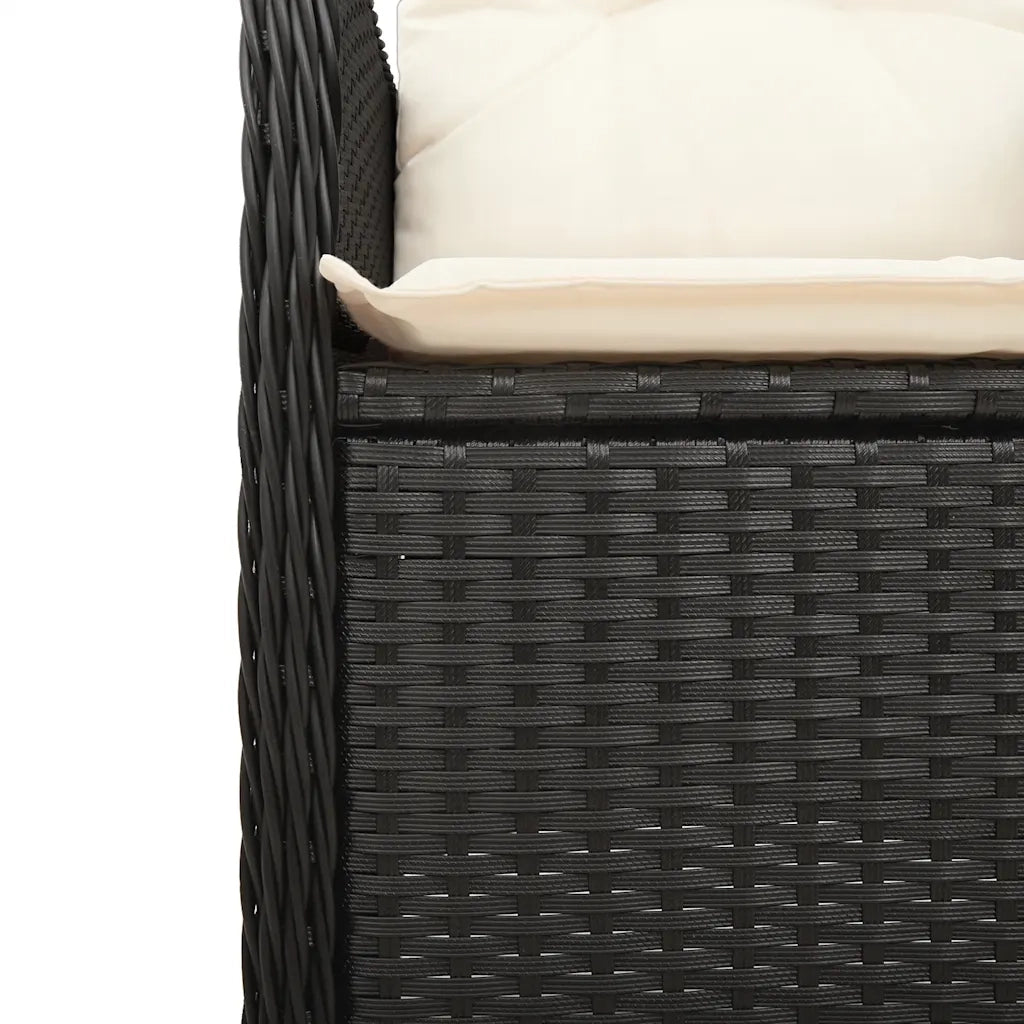 Set Bistrò da Giardino 9 pz con Cuscini in Polyrattan Nero 3277271