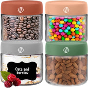 Set di Overnight Oats in Jar di Mason - Bicchieri per Muesli - Bicchiere per Avena - Kit - Da non perdere per il tuo colazione