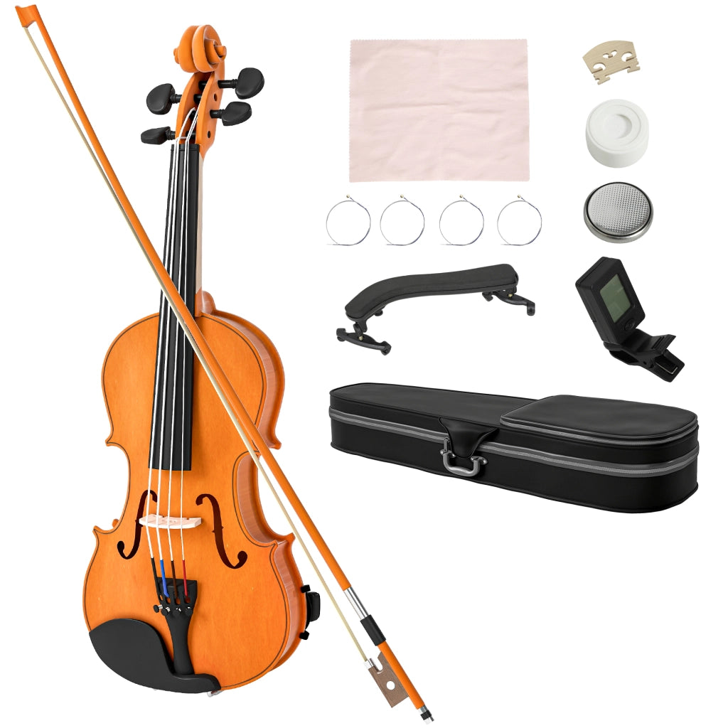 Violino 4/4 per Adulti e Principianti ¨C Zephmum ¨C Legno Massello Marrone 60x21 cm con Custodia
