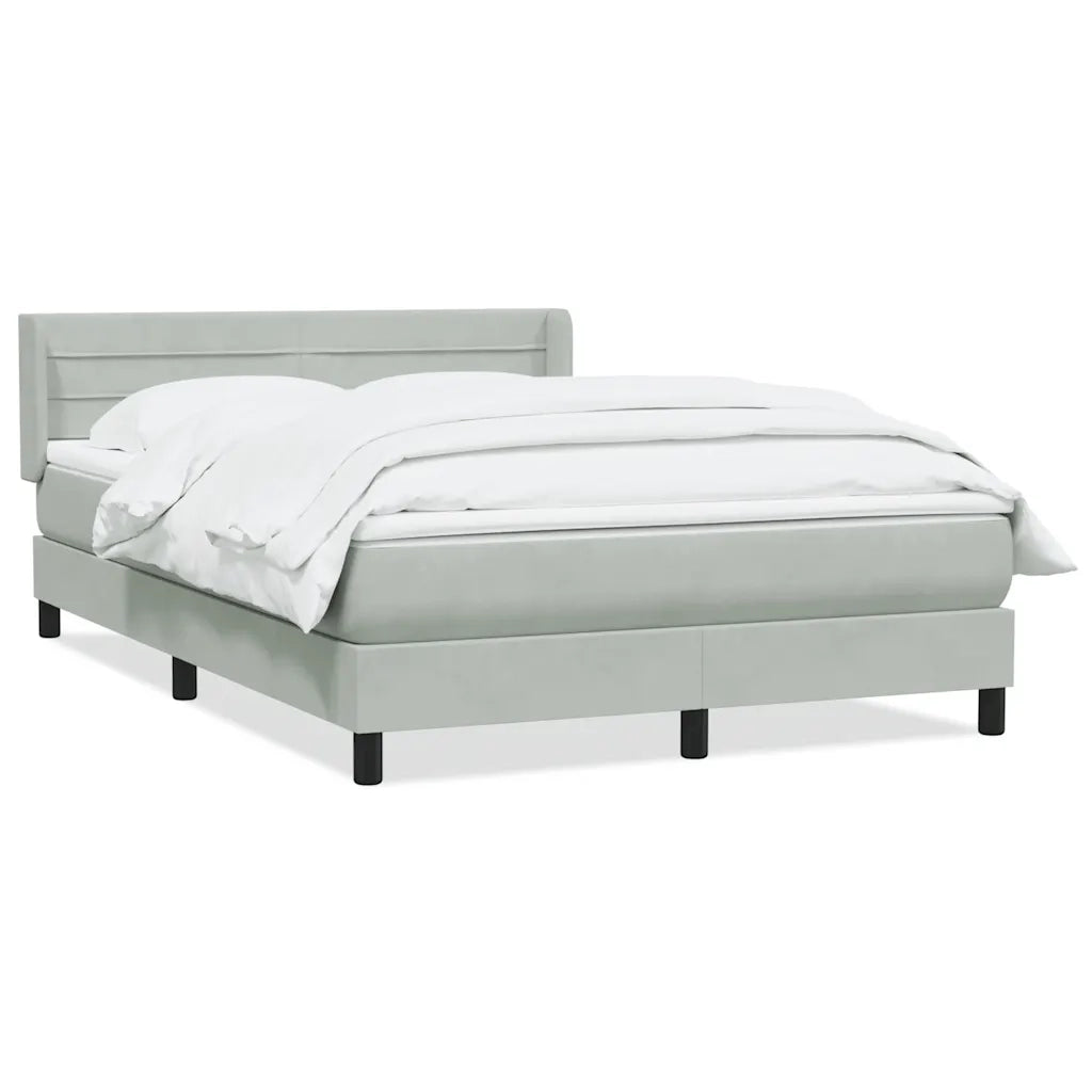 Giroletto a Molle con Materasso Grigio Chiaro 160x210cm Velluto 3318201