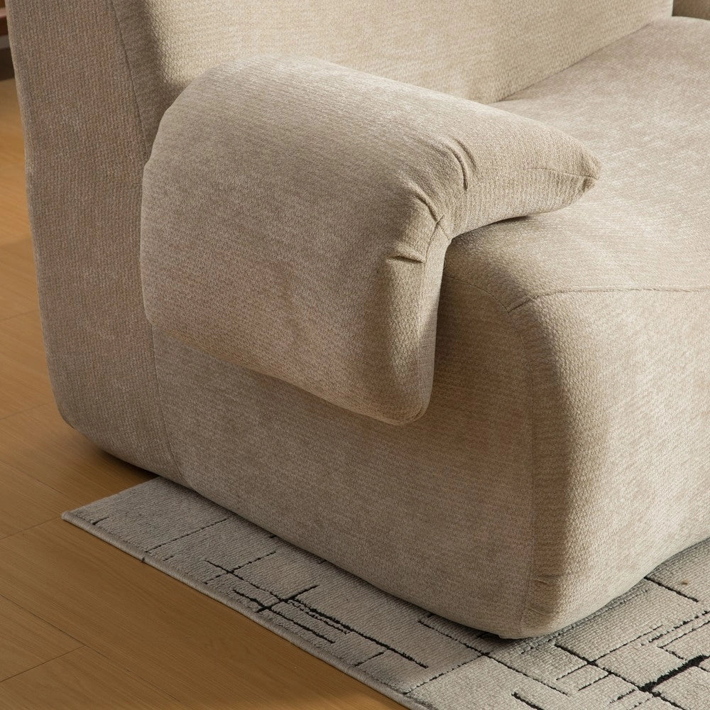 Divano Modulare in Tessuto Chenille ¨C MINIMAL ¨C Beige Chiaro