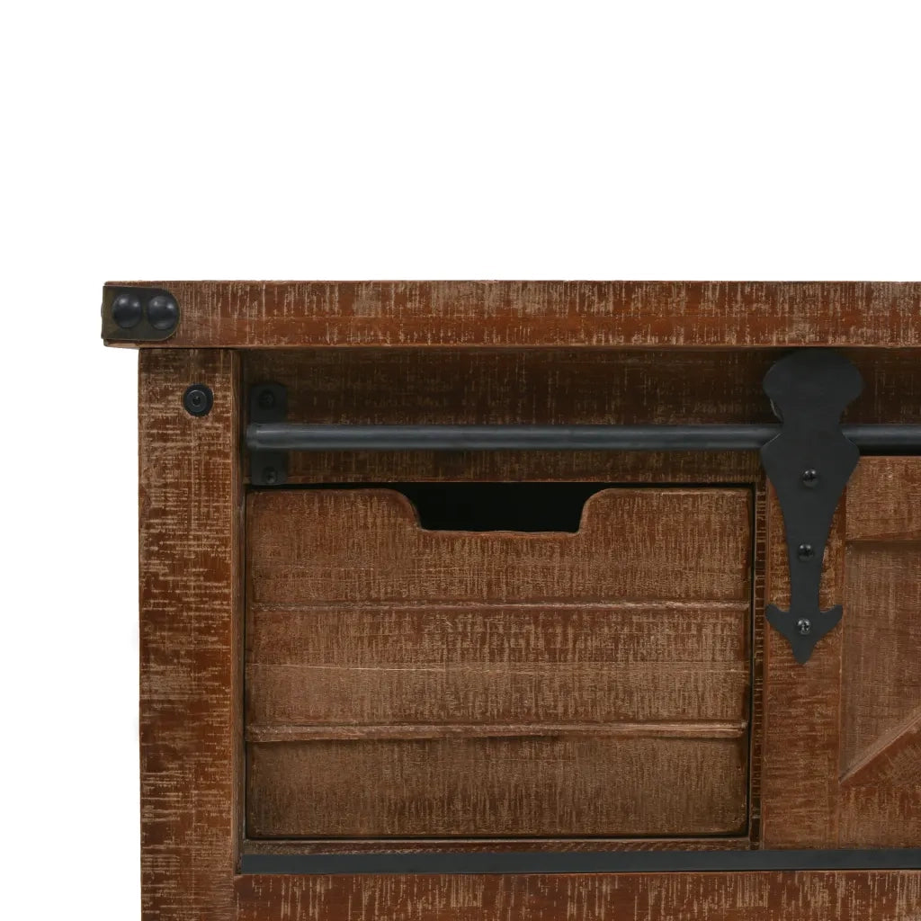Tavolo Consolle | Tavolo d'Ingresso in Massello di Abete 131x35,5x75cm Marrone