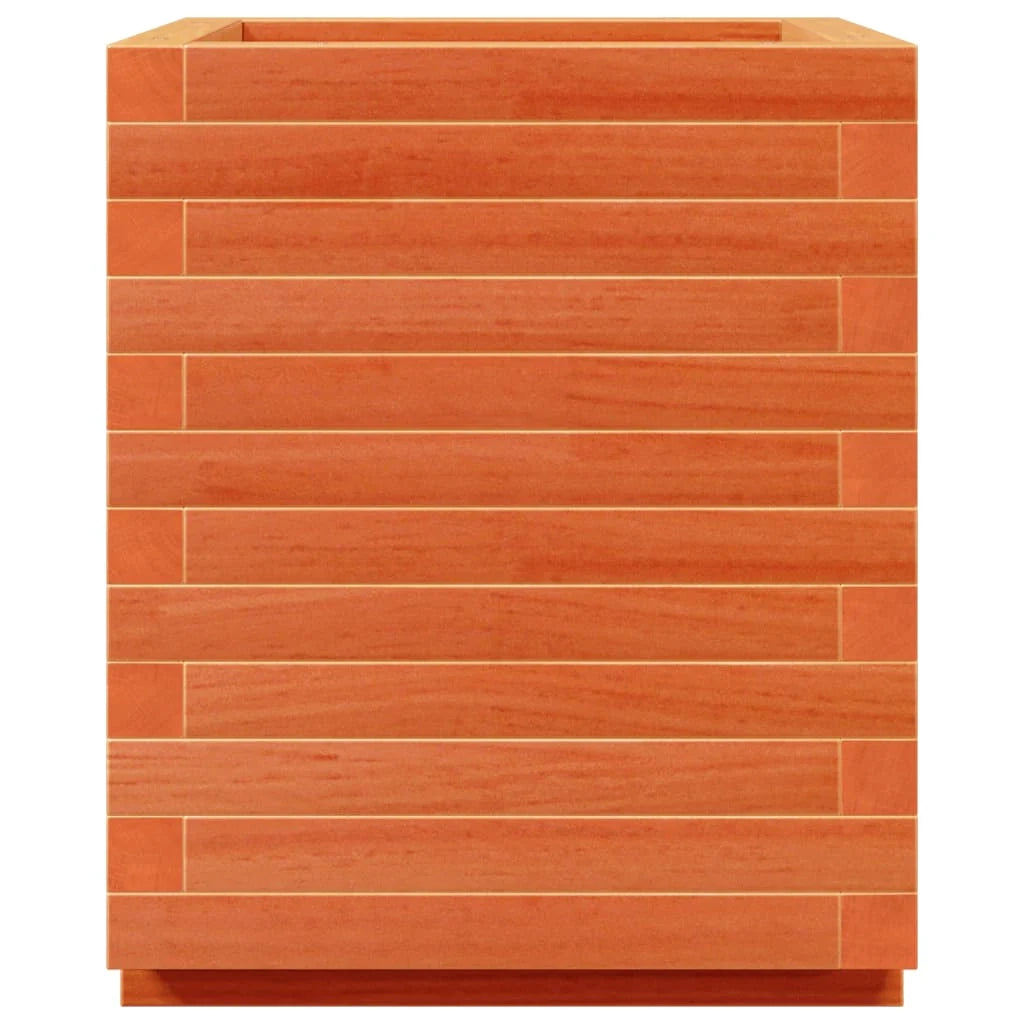 Fioriera rialzata per piante fiori patio giardino finitura a cera 40 x 40 x 49,5 cm legno di pino massiccio marrone 02_0038455