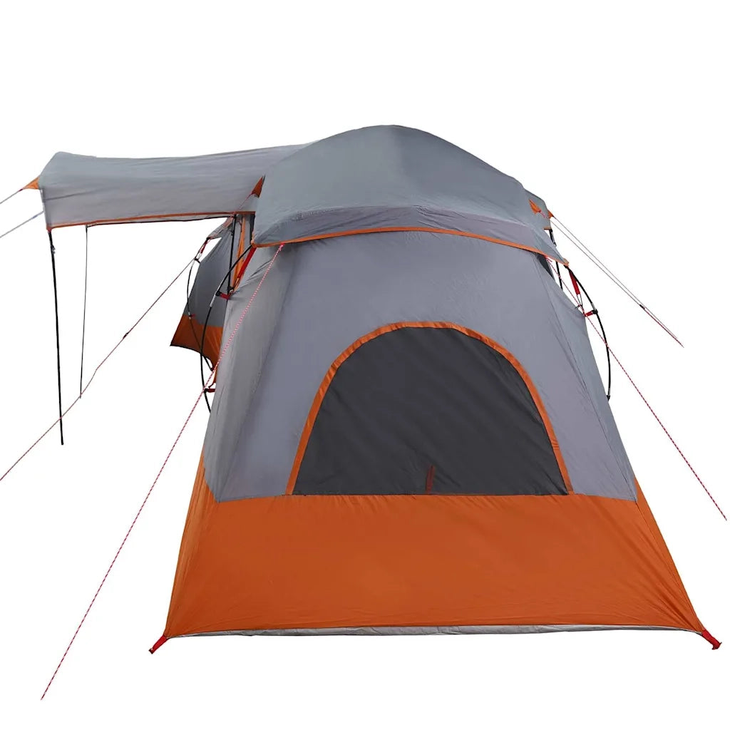 Tenda Familiare con tetto-Tenda da campeggio Grigio e arancione 721 x 335 x 212 cm