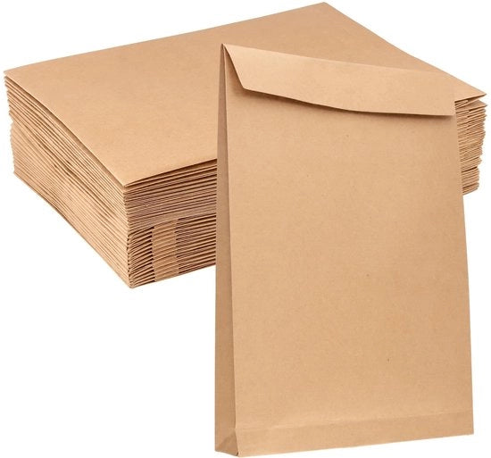 Confezioni di cartoncino rigide espandibili 30 pezzi - Enveloppe A4 grandi - Carta kraft - Enveloppe marrone - Adesivo e sigillante - 33,5 x 23,8 x 4 cm - Enveloppe per documenti