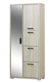 Armadio con specchio + 3 ribalte +anta olmo già montato L75.3 H175 P33