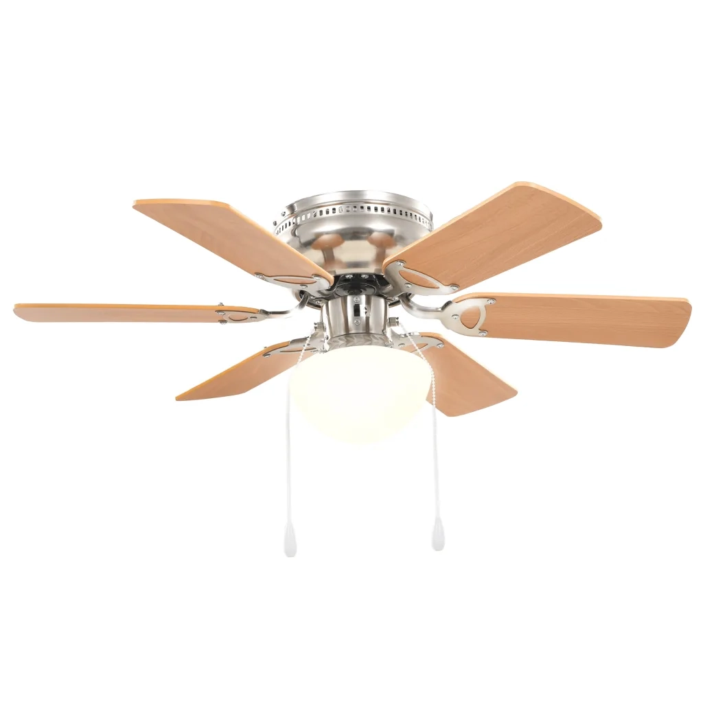 Ventilatore da Soffitto Decorato con Luce 82 cm Marrone Chiaro CFW8060917
