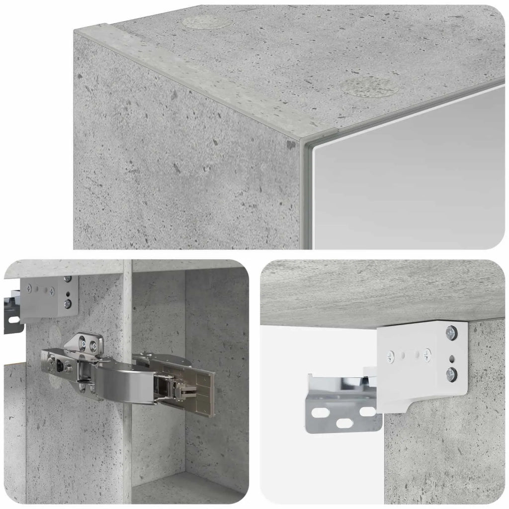 Mobiletto per specchio da bagno con lo scaffale Grigio cemento