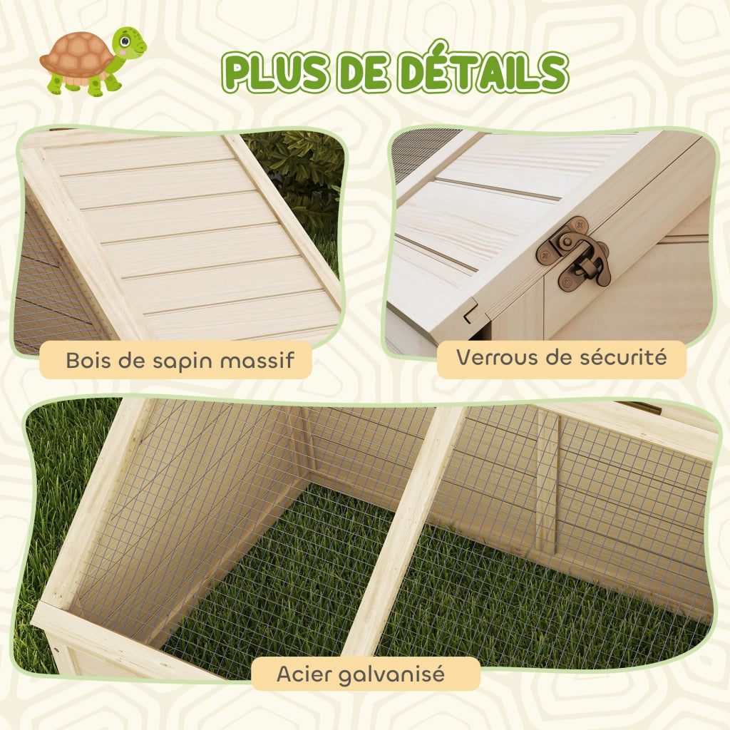 Gabbia per animali domestici in legno con coperchio ¨C Minimal ¨C 2 scomparti, colore naturale