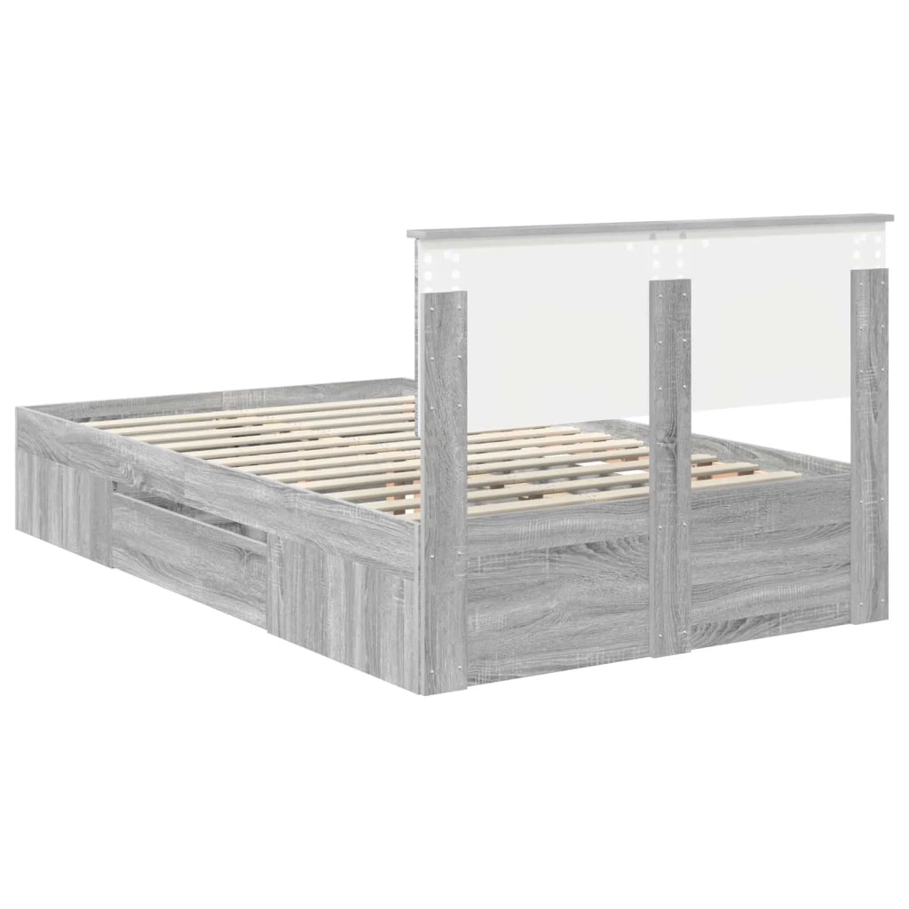Struttura del letto con testiera Grigio Sonoma 137 x 203 cm 3408772