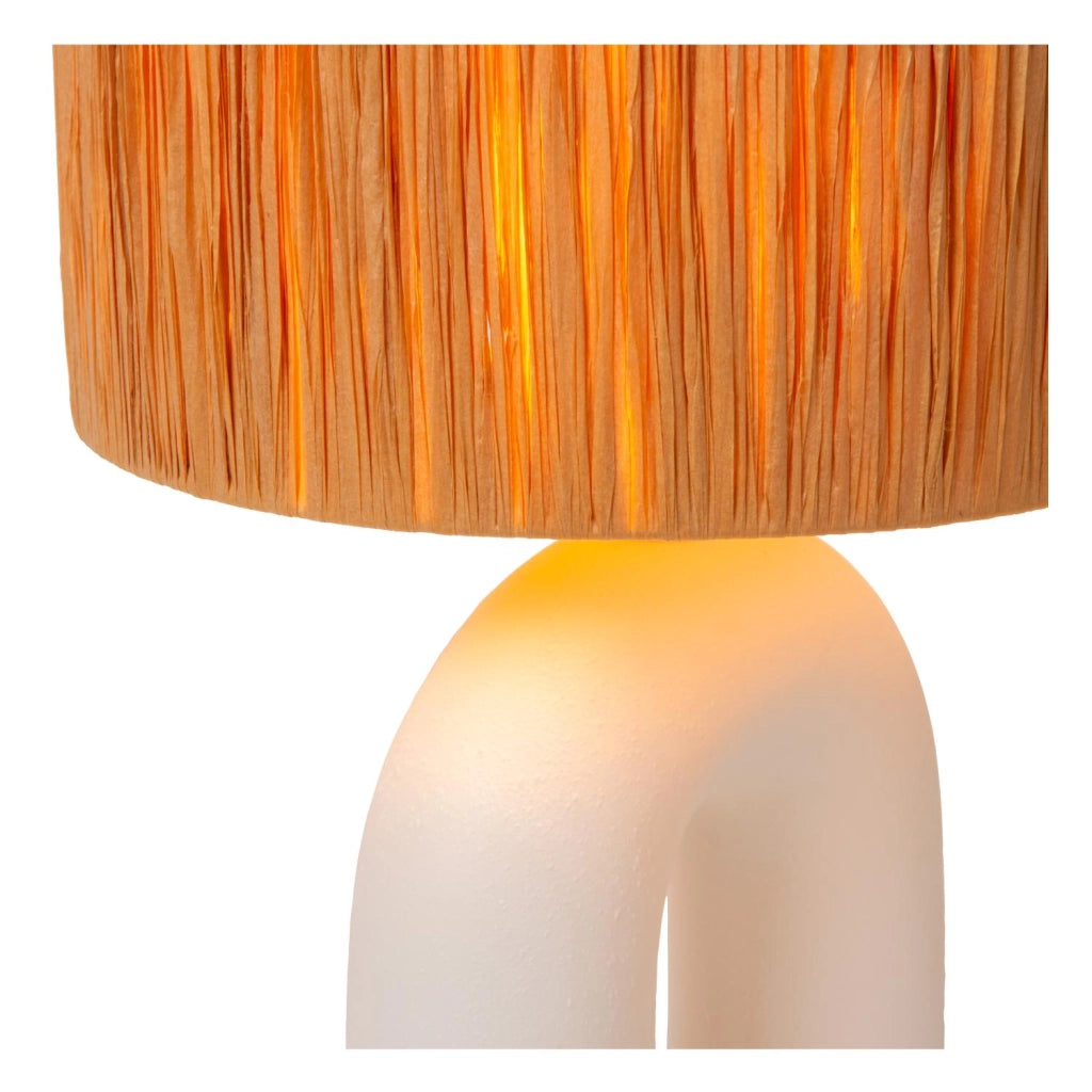 Lampada da tavolo RONDA rattan ceramica Lucide