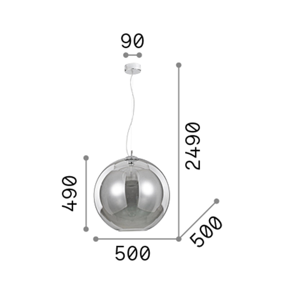 Sospensione Moderna Nemo Metallo Fumè 1 Luce E27 D50Cm