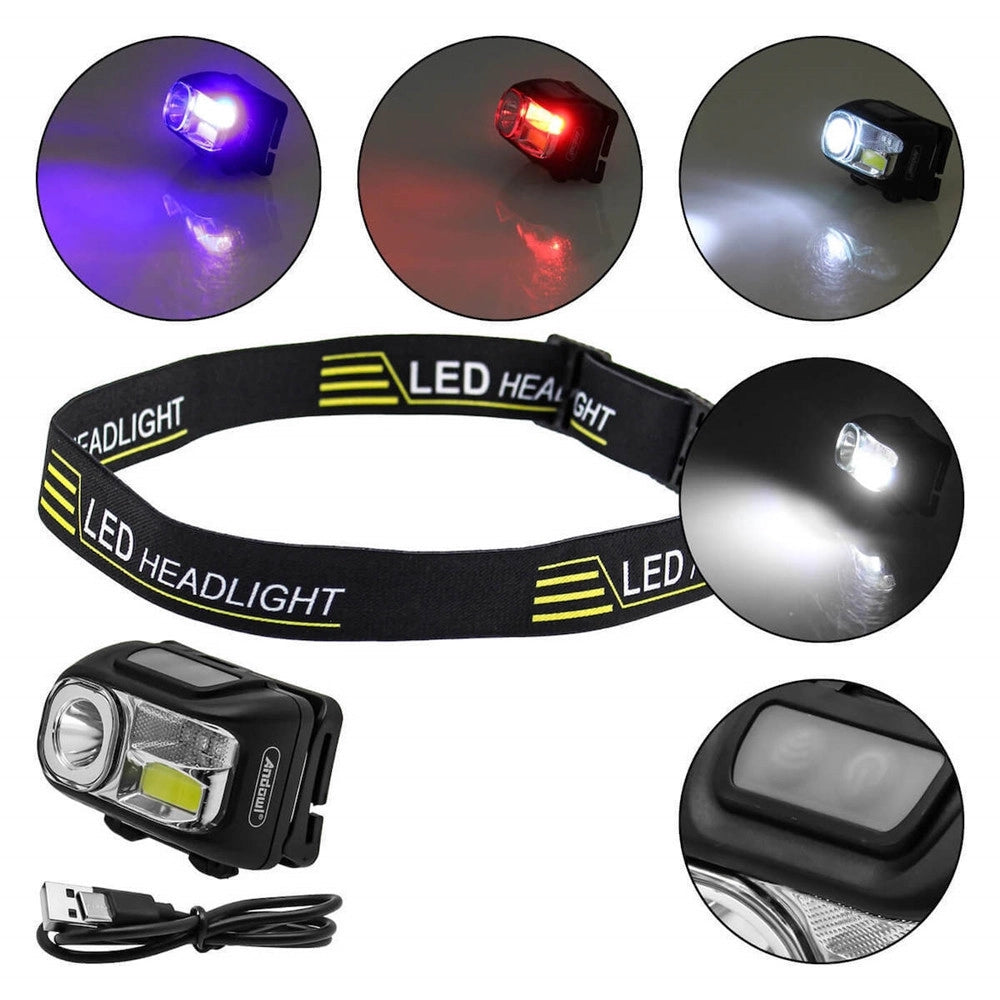 Trade Shop - Lampada Frontale A Led Ricaricabile Impermeabile Ad Alta Luminosità 400lm Q-td208 -