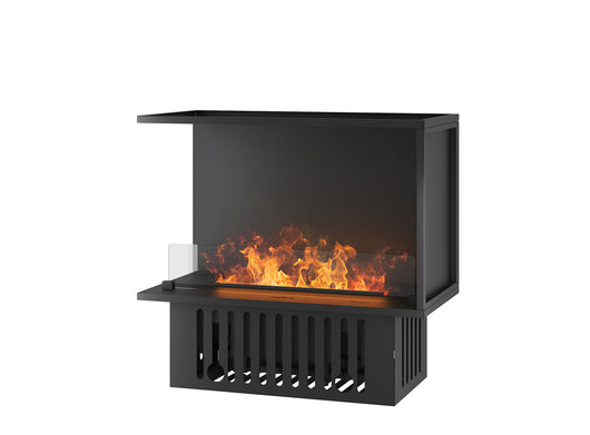 Camino a Vapore Elettrico Bifacciale Angolare a Sinistra 80x50x40 cm Invapo Corner L800 Nero