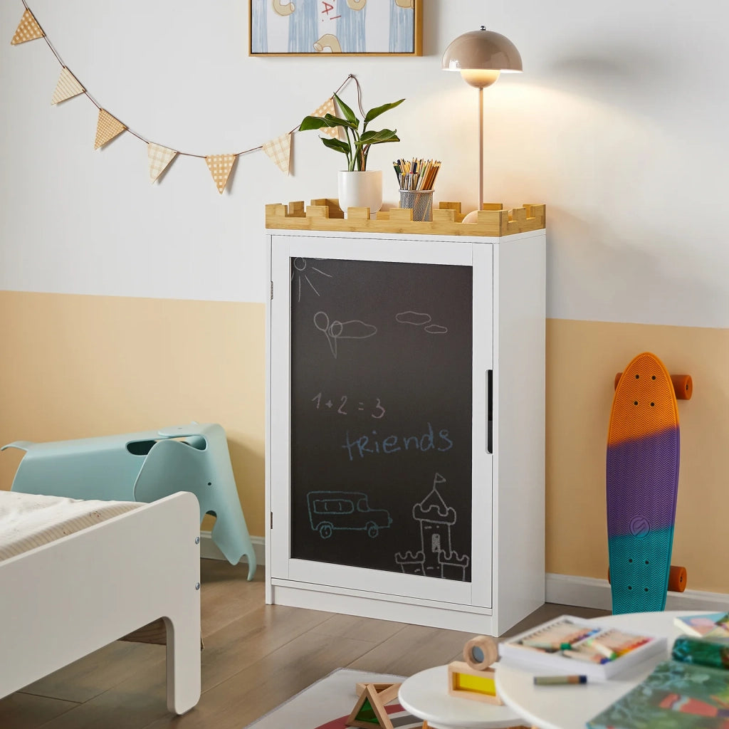 Cassettiera per bambini Scaffale per libri Armadietto portaoggetti Scaffale per cameretta L63xP30xA100cm, KMB43-W
