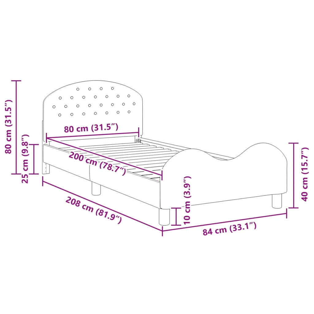 Struttura letto bambini con testata-Giroletto per bambini Grigio Chiaro 80 x 200 cm 928040