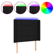 Testiera | Testata a LED Nera 103x16x118/128 cm in Tessuto