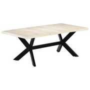 Tavolo da Pranzo Bianco 200x100x75 cm Legno Massello di Mango cod mxl 58839
