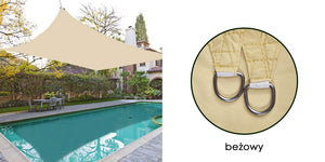 AIO FACTORY Vela ombreggiante impermeabile 3x2m Beige per il relax in giardino